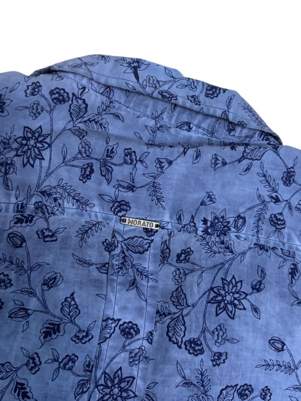 ANTONY MORATO Shirt Luxury Designer Blue Long Sleeve Casual Floral Mens 2XL - Picture 6 of 7